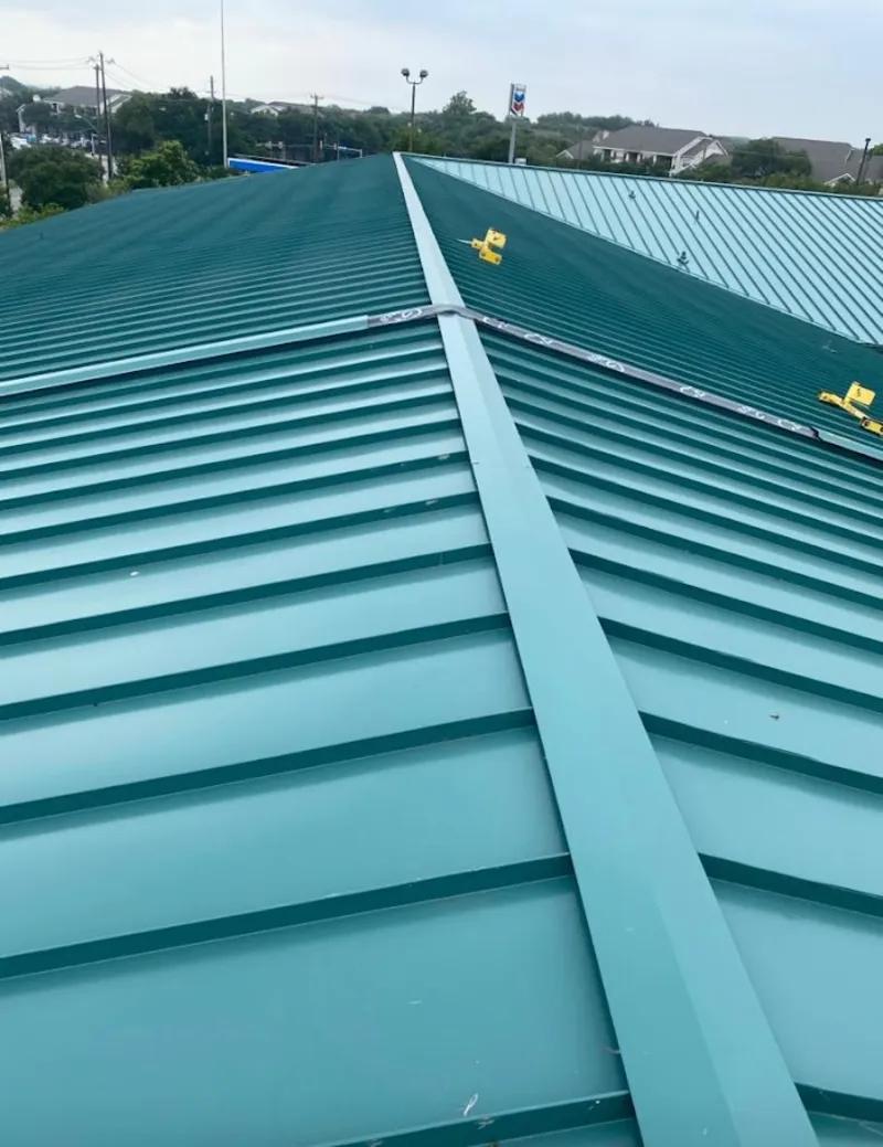 Green commercial metal roof ridge and valley for Metal Roof Repair in Lock Haven